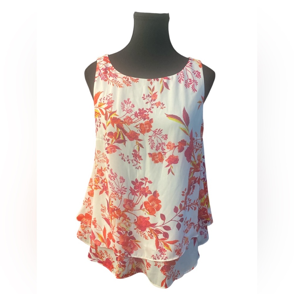 Worthington Floral Sleeveless Top -EUC S